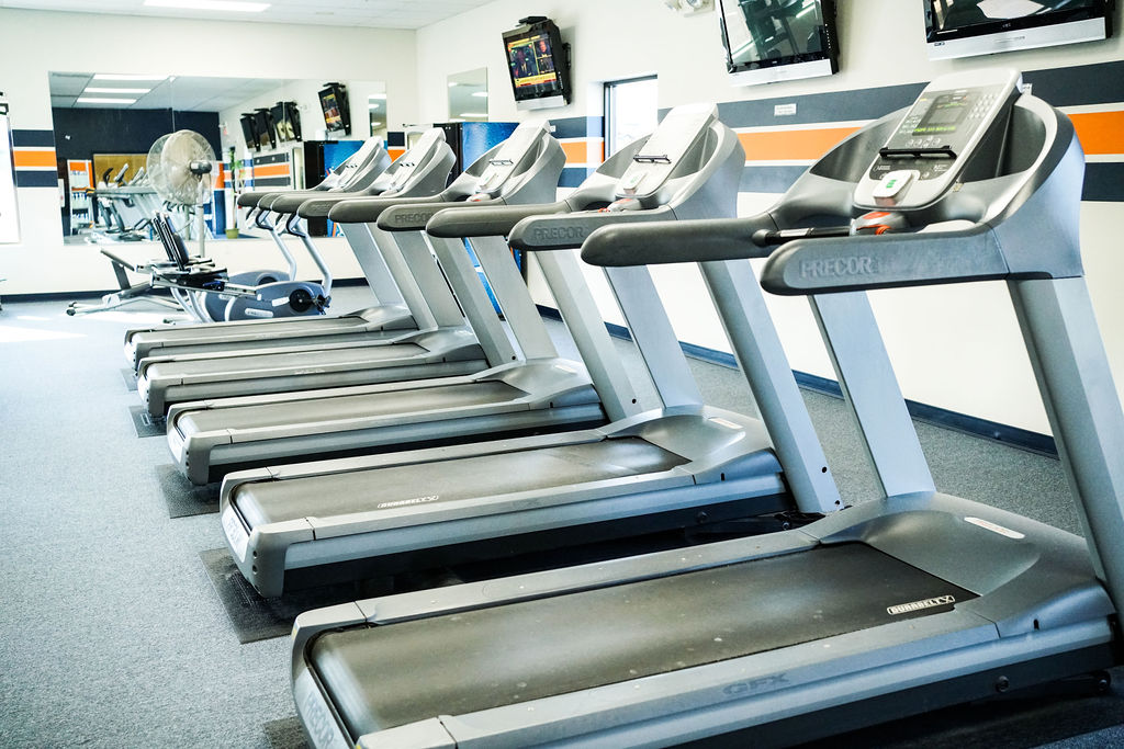 row of treadmills